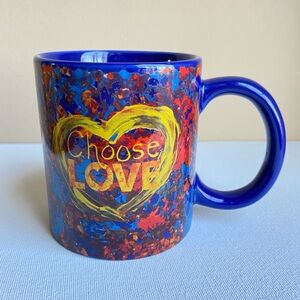 Penzeys Choose Love I Will Vote 11.8.22 coffee and tea mug blue ceramic 12 oz